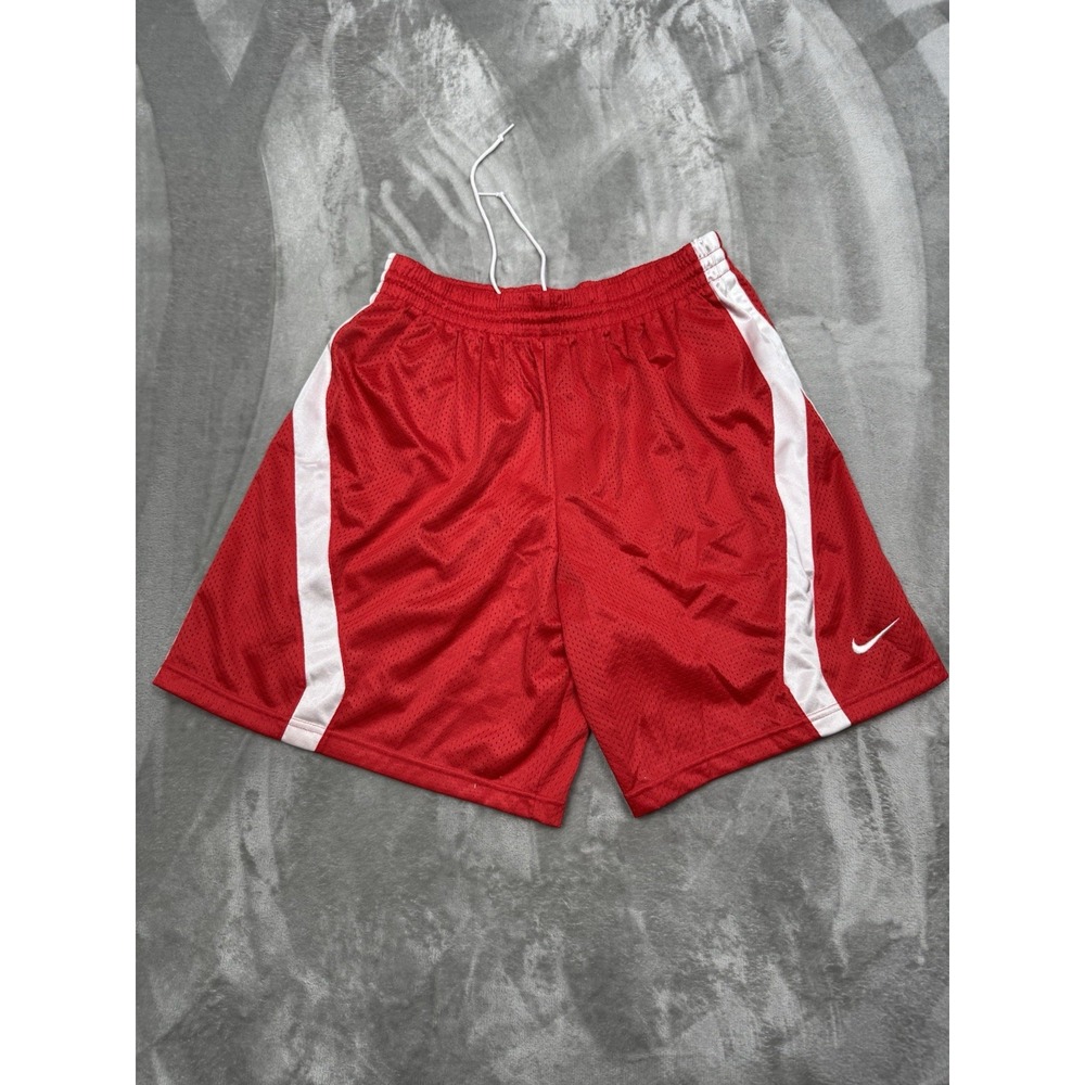 Vintage Nike Shorts Mens XL Red Mesh Dazzle Shiny Gym Basketball Striped 90s Y2K